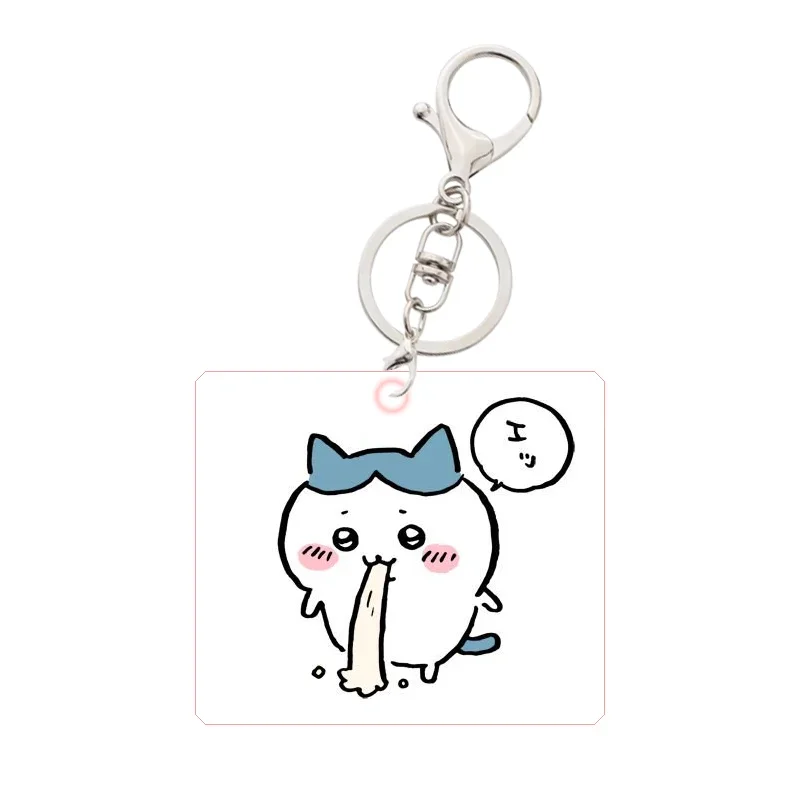 Kawaii dos desenhos animados hachiware usagi chiikawa anime auto-deprecável urso bonito chaveiro pingente saco acessórios presente