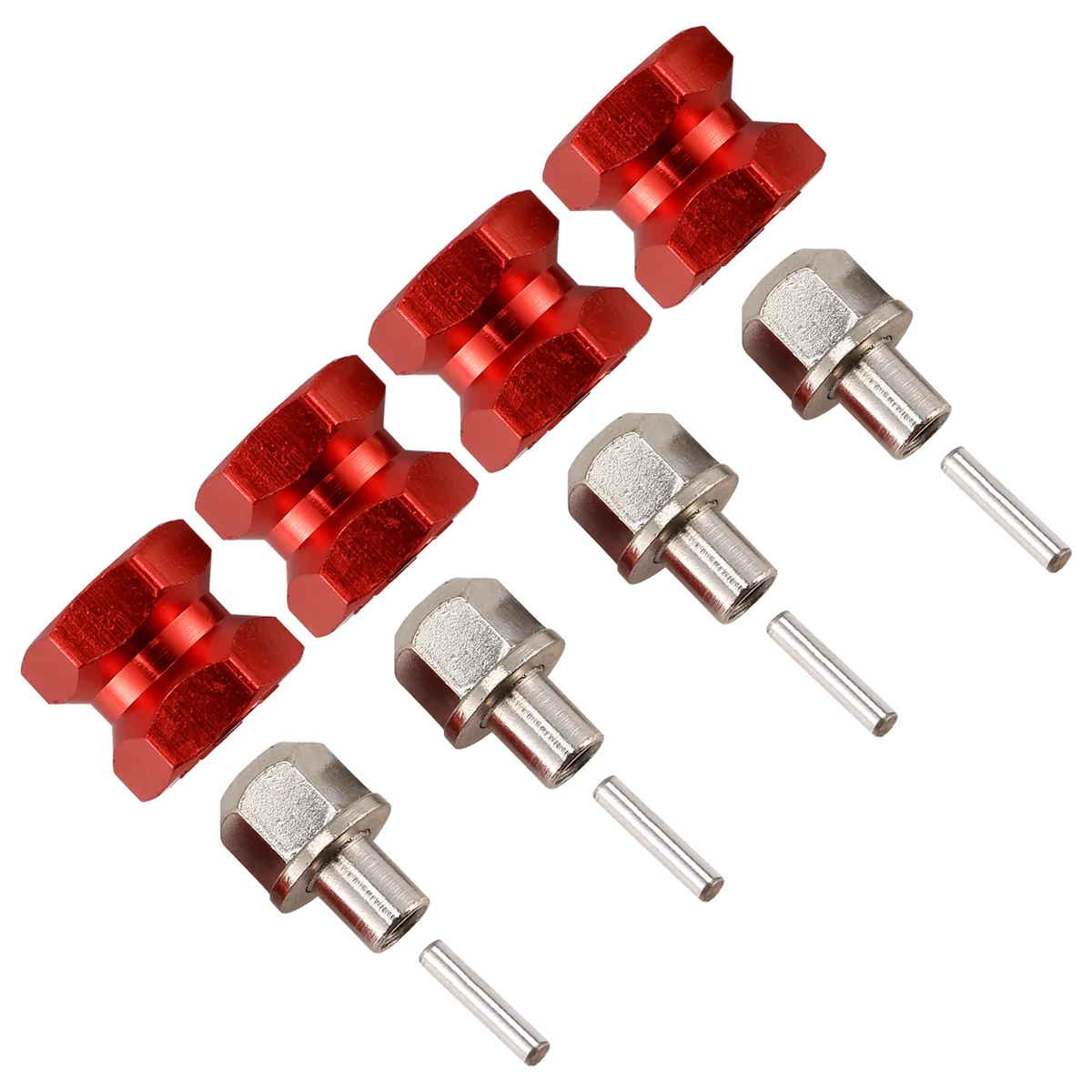 جديد 4 قطعة 12 مللي متر عرافة محور عجلات محرك محول 12 مللي متر تمديد الموحد المقرنة ل 1/10 RC سيارة الزاحف SCX10 D90 ، الأحمر