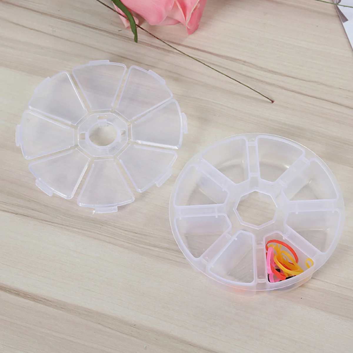 

5Pcs Clear Plastic Storage Box 8 Compartment Jewelry Organizer Case Portable Transparent Box for Small Items Electronics