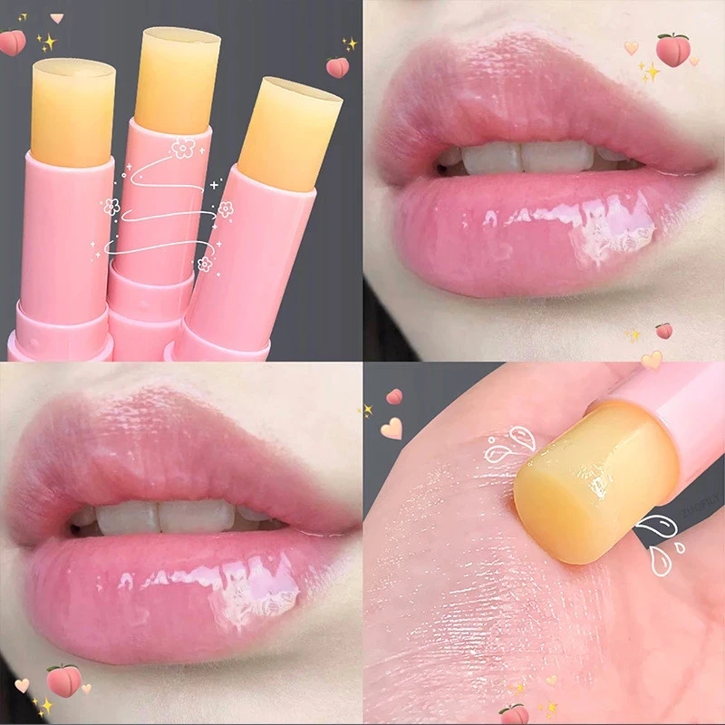 Natural Peach Lip Balm Temperature Change Color Lipstick Lasting Moisturizing Lipstick Lip Balm LipstickWomen Natural Peach