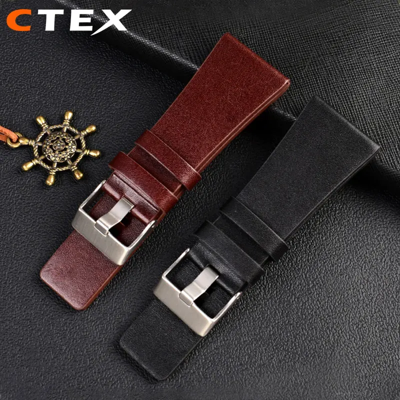 Genuine Lea/ther Strap Watchband For diesel Watches DZ4386 1657 1399 1206 4323 Black Band 22mm 24mm 26mm 27mm 28mm 30mm 32mm