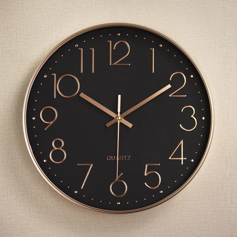 1Pcs 12inch Mute Quartz Wall Clock Simple Digital Wall Clock Home Decor Hanging Clocks for Living Room Bedroom Kitchen Classroom