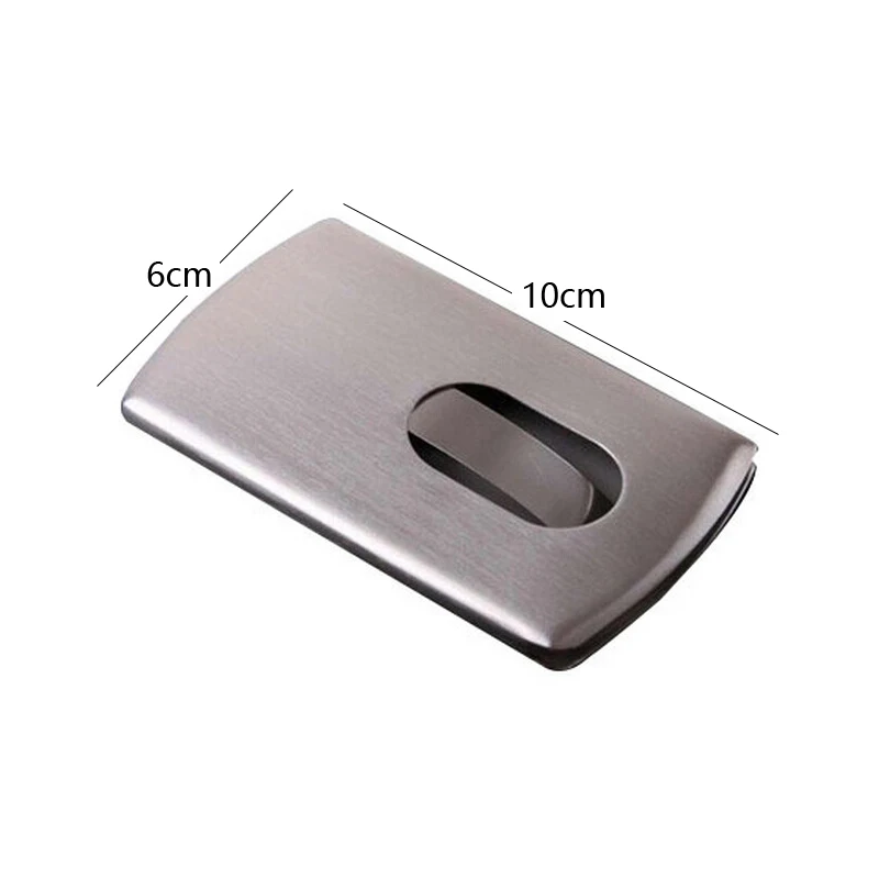 Business Card Holder Stainless Steel Cash Bank Card Case Hand Brushed Metal ID Name Card Case for Men Women Office Supplies