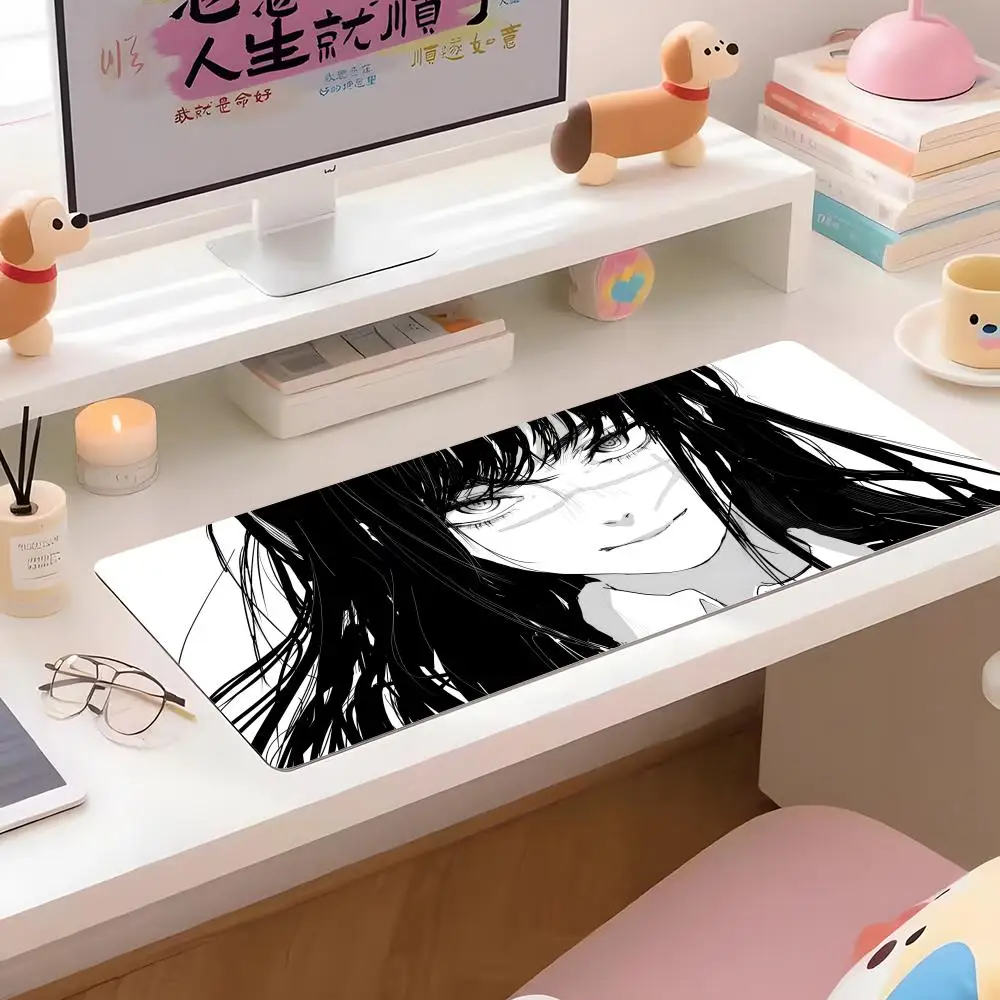 

Chainsaws Man Black White Mouse Pad Multiple Sizes Large Square Computer Office Game Table Mats Rubber Anti-slip Mousepads