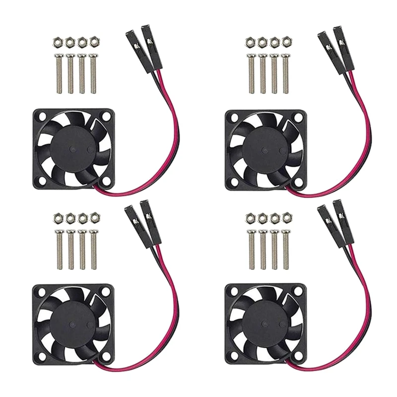 4PCS Brushless CPU Cooling Fan Heatsink Cooler Radiator 3.3V 5V For Raspberry Pi4 Pi3 B+, Pi 3, Pi 2, Pi 1 B+