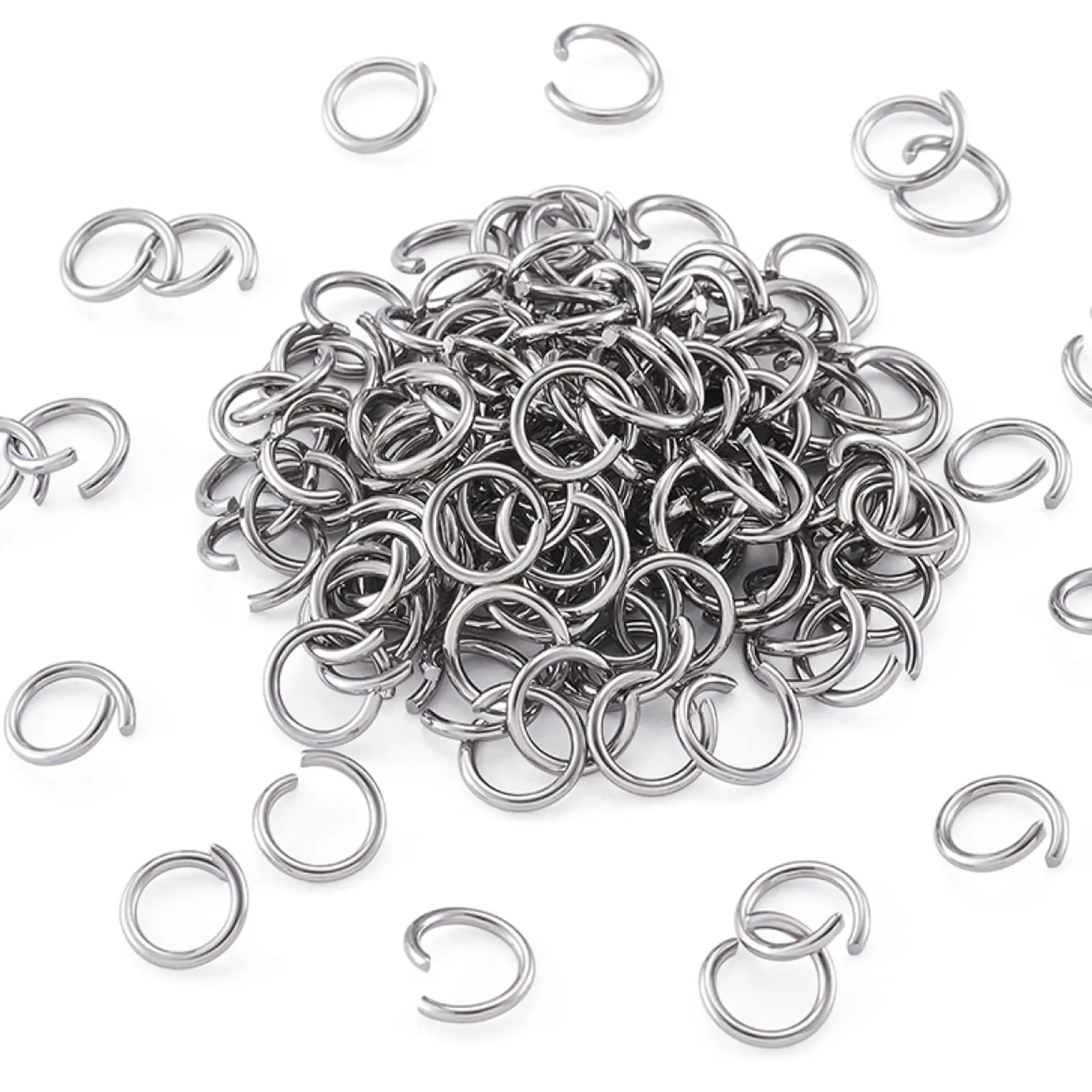 Hypoallergenic Stainless Steel Open Jump Rings 1mm Thick Surgical Steel Round Ring Connectors for DIY Chainmail Jewelry Making