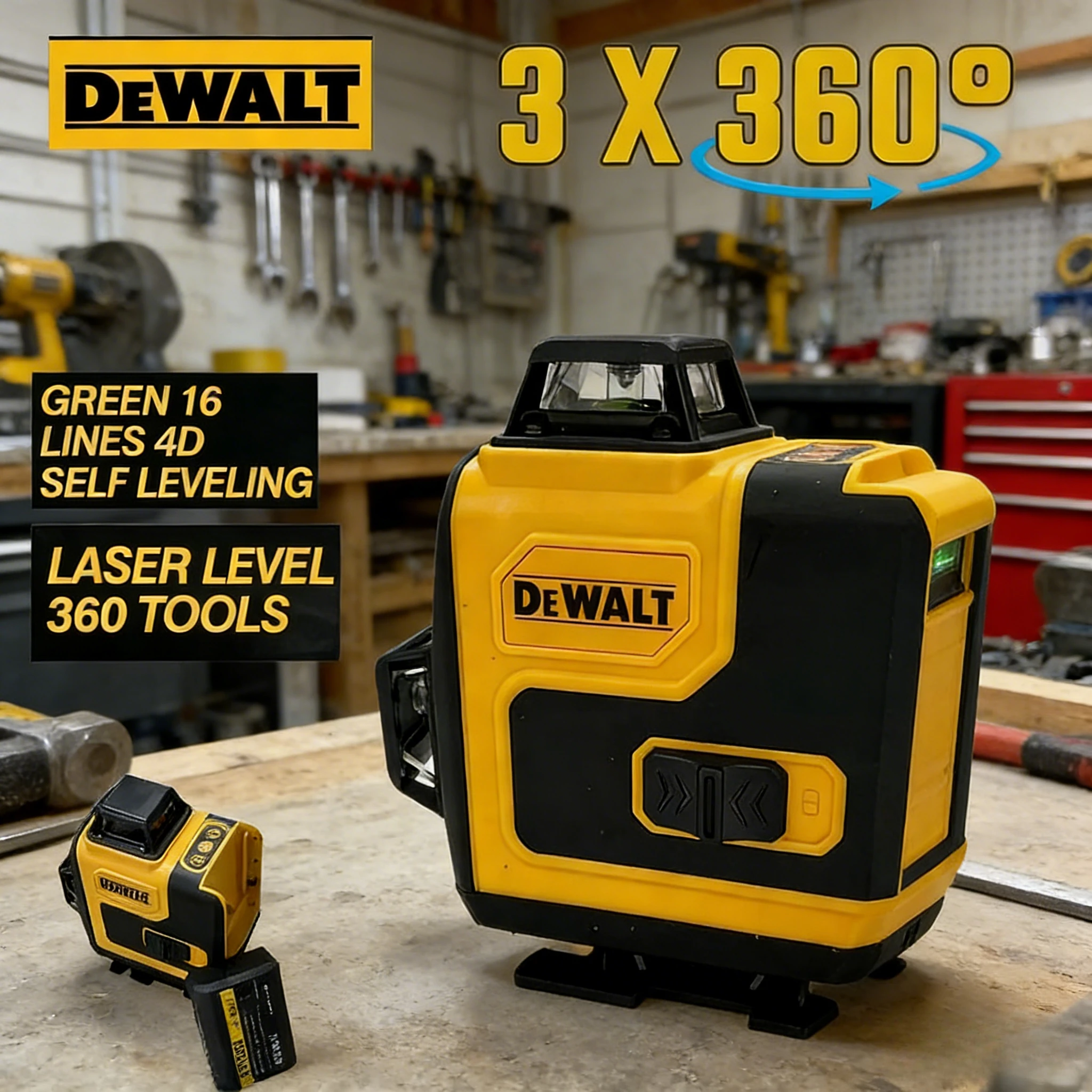 

Original Dewalt Laser Level 360 Green 16 Lines 4D Self Leveling 360 Horizontal Vertical Super Powerful Beam construction Tools