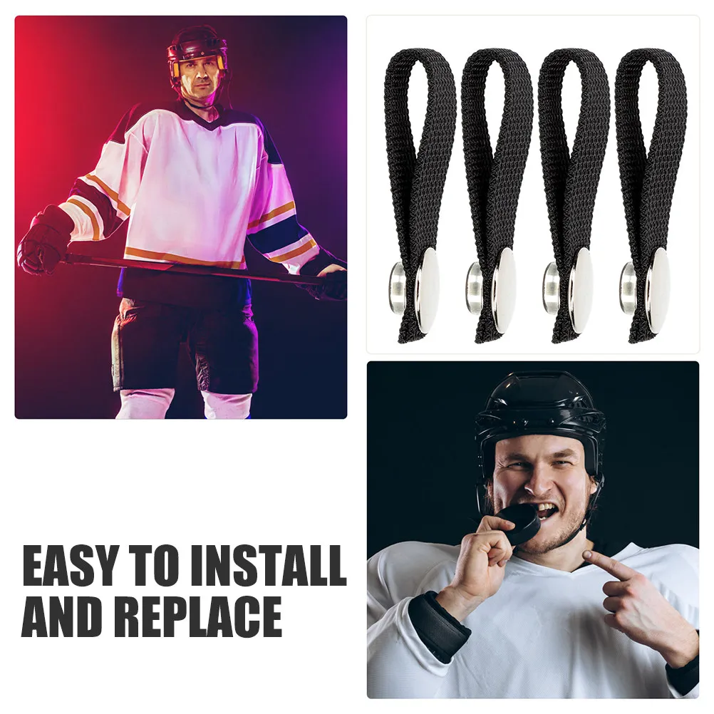3Pairs Hockey Chin Strap Replacement Single Snap Detachable Durable Safety Accessory for Hockey Players