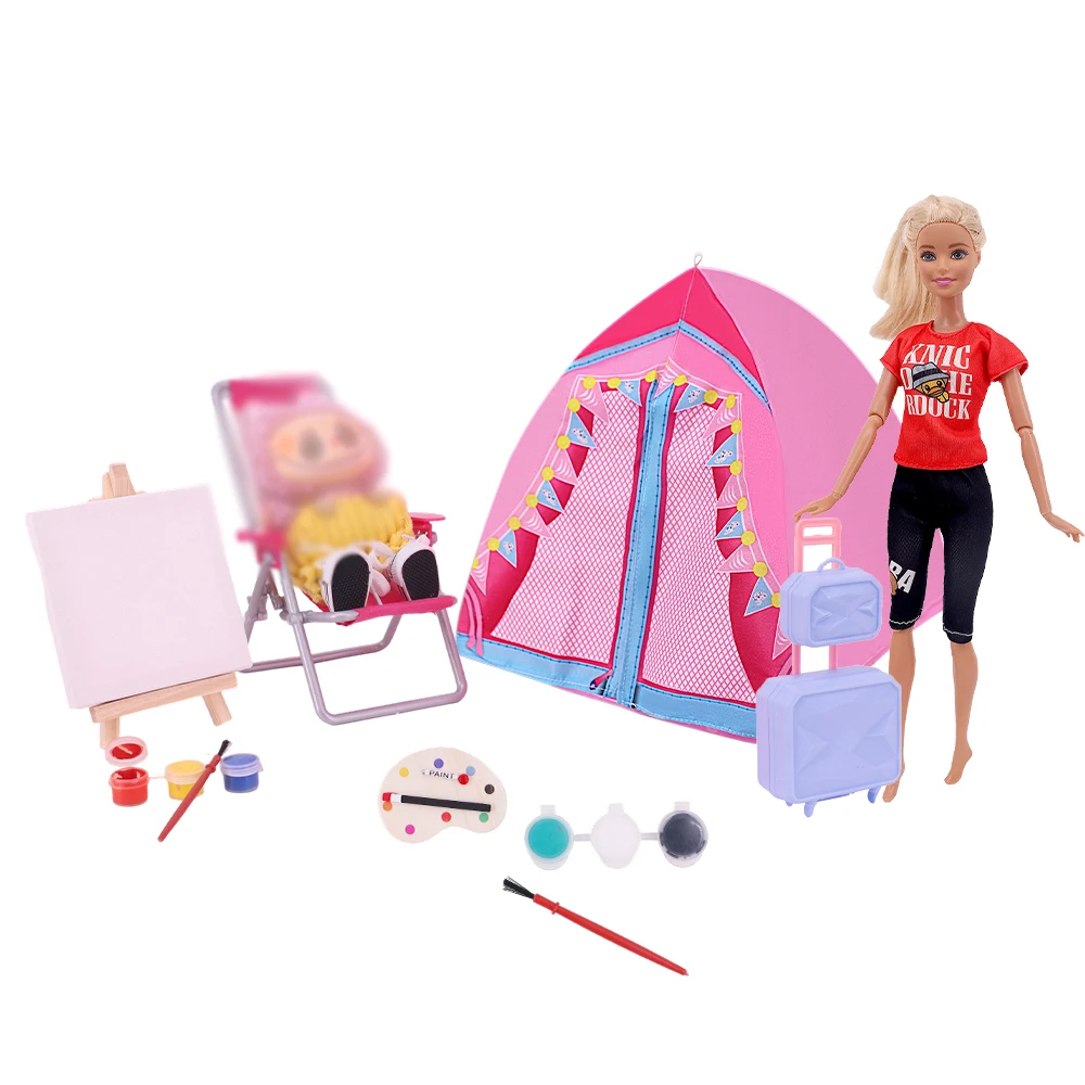 Suitable For 30cm Dolls, 17cm Doll Accessories, Outdoor Equipment, Tents, Drawing Boards, Campfire Sets, Children's Gifts
