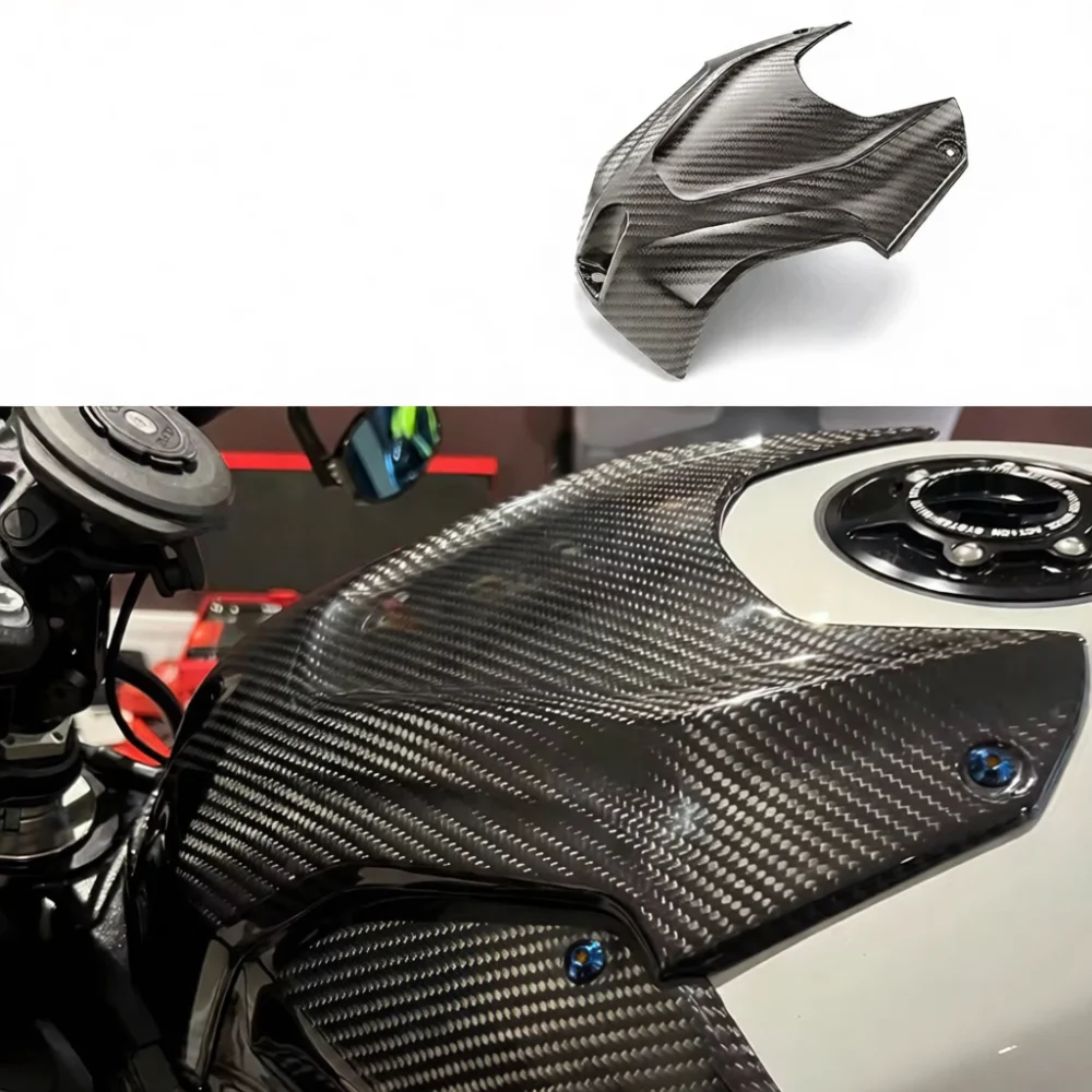 For BMW S1000RR S1000R Carbon Fiber Fuel Tank Protective Cover Fairing Shell Motorcycle Styling Accessory Modification