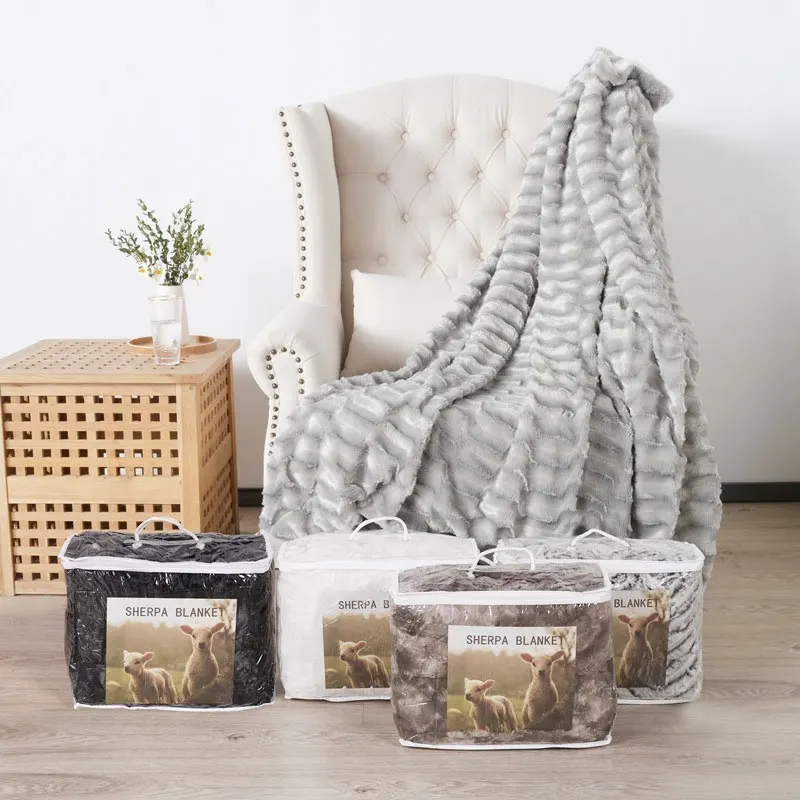 Thickened Flannel Blanket Lambswool Composite Double Layer Blanket Leisure Blanket Home Textiles Sofa Bedroom