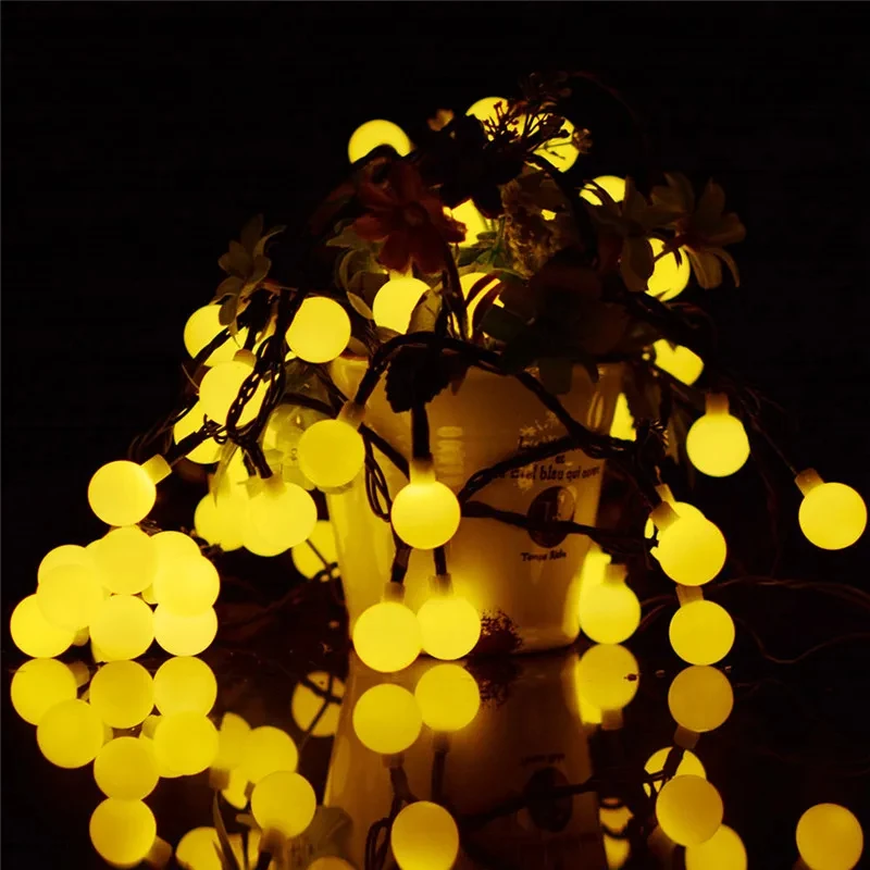 200 Led Crystal Globe Lights Camping Solar String Lights Outdoor Waterproof Solar Fairy Light for Garden Christmas Party Decor