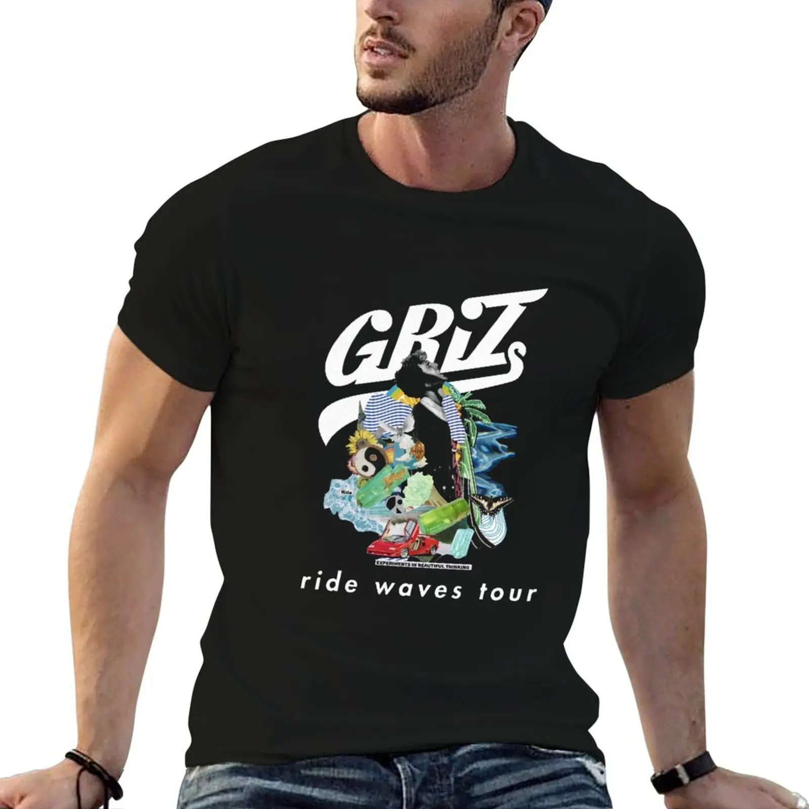 

Griz Ride Waves Tour 7 T-Shirt man t shirt graphic funny t shirts dark humor T-Shirt