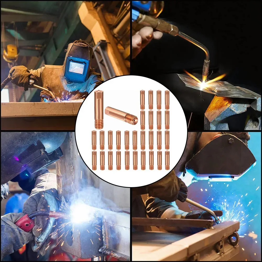 For Welding Work Copper Welding Tips 30 Pieces Welding Tips Compact Welding Accessories High Conductivity Tips