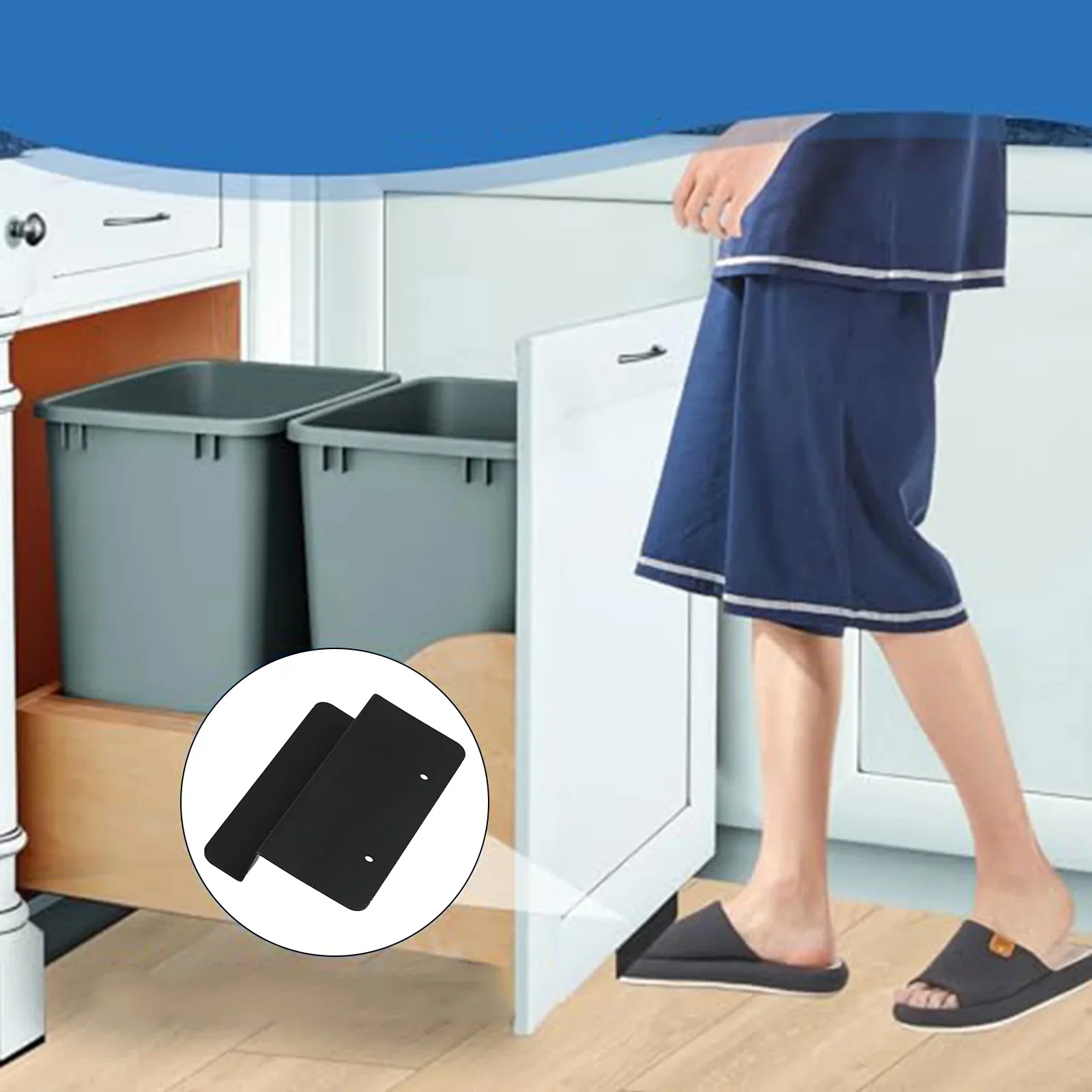 Hands-free Cabinet Access Solution No-Drill Installation 12*7*2 Cm Foot Handle Compatibility For Full Overlay Doors