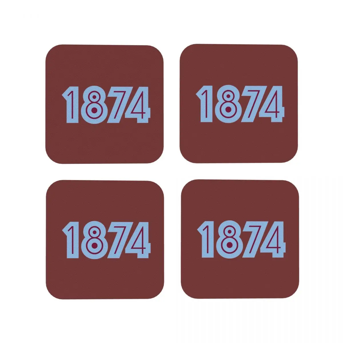 Aston Villa 1874 Coasters Kitchen Placemats Non-slip Insulation Cup Coffee Mats For Decor Home Tableware Pads Set of 4