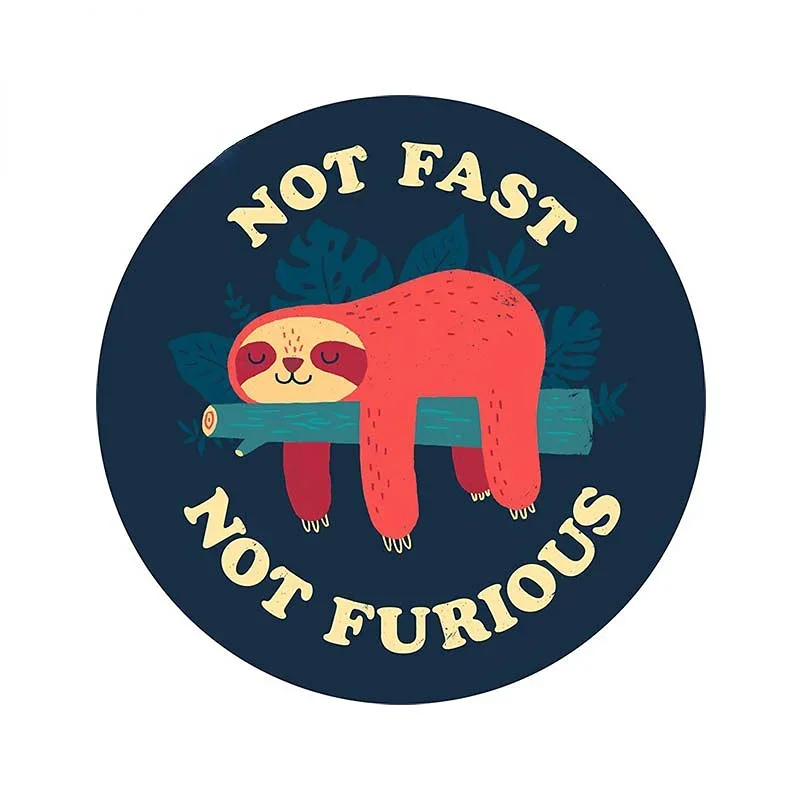 13cm Not Fast Not Furious Trunk Decals Vinyl Sloth The Deadliest Sin Car Decoration Exterior Parts Accessories Custom Stickers