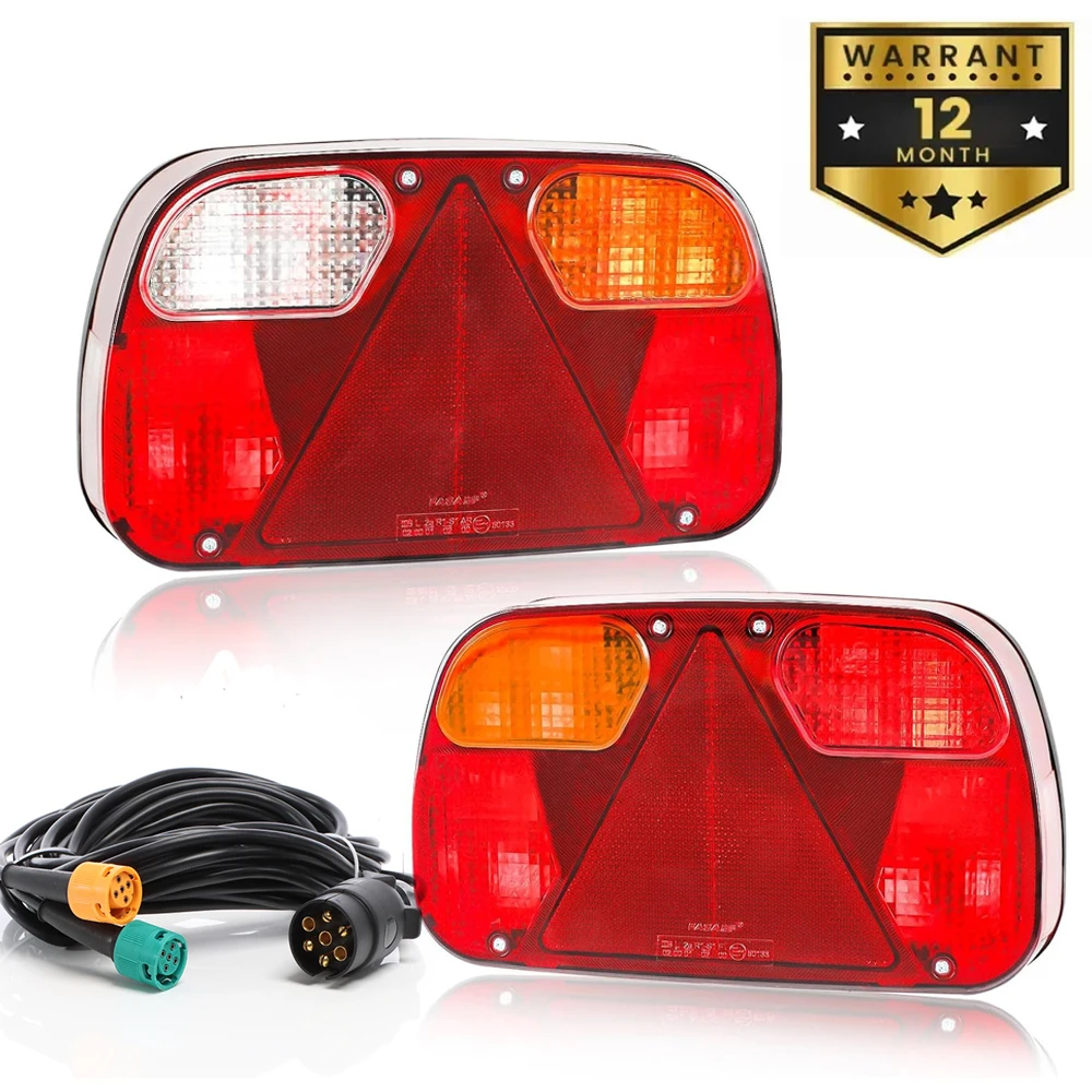 

ATVOV 1 Set 12V 7 Pin Plug 5.5m Cable Wiring Harness Tail Light Rear Stop Brake Light Turn Signal Lamp License Number Plate Lamp