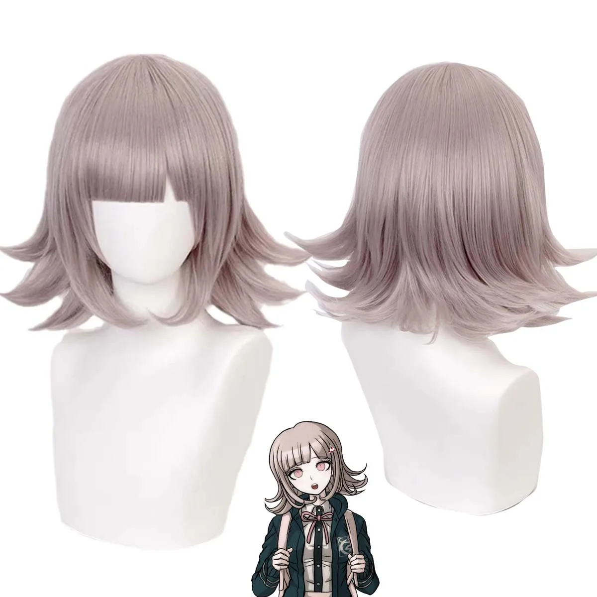 Anime Super Dangan Ronpa Cosplay Nanami ChiaK Short Layered Brown Hair Wig