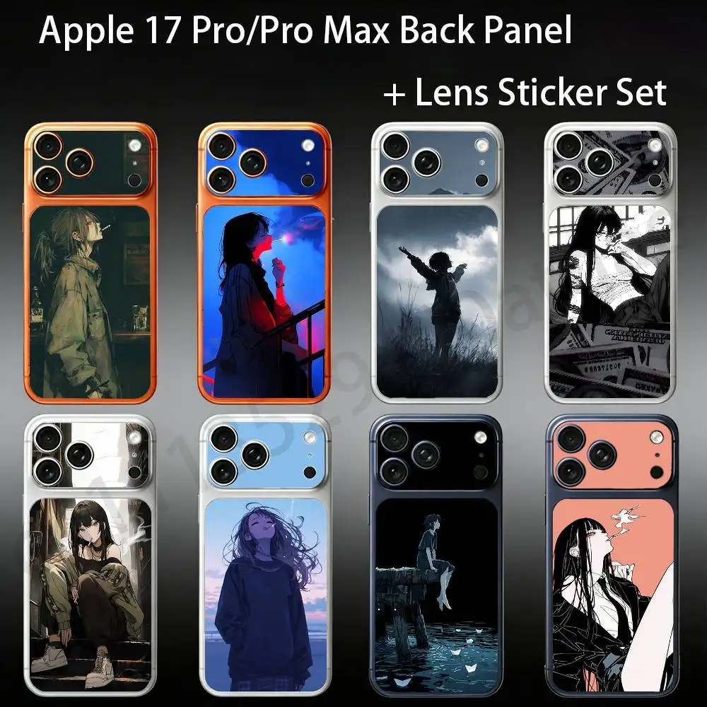 

Cool girl who smokes For iPhone 17proMax/17pro Full Cover Decal Skin Wrap Colorful Rear Protective Sticker Film