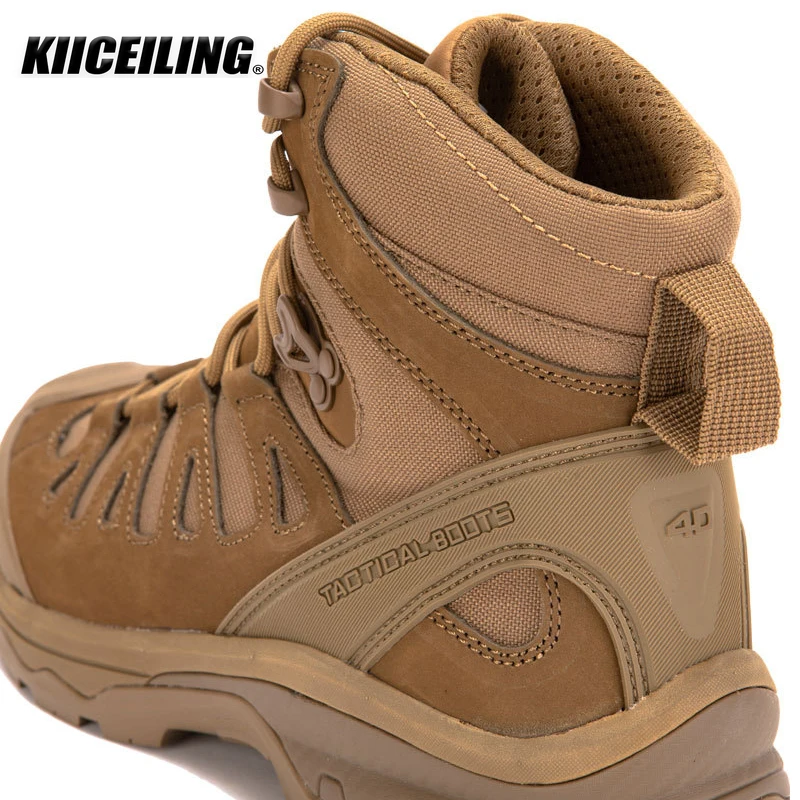 KIICEILING K4D, Cow Leather, Mens Boots, Combat Desert Tactical Boots, Safety Shoes, Motorcycle Boots, Boots Men, Shoes for Men