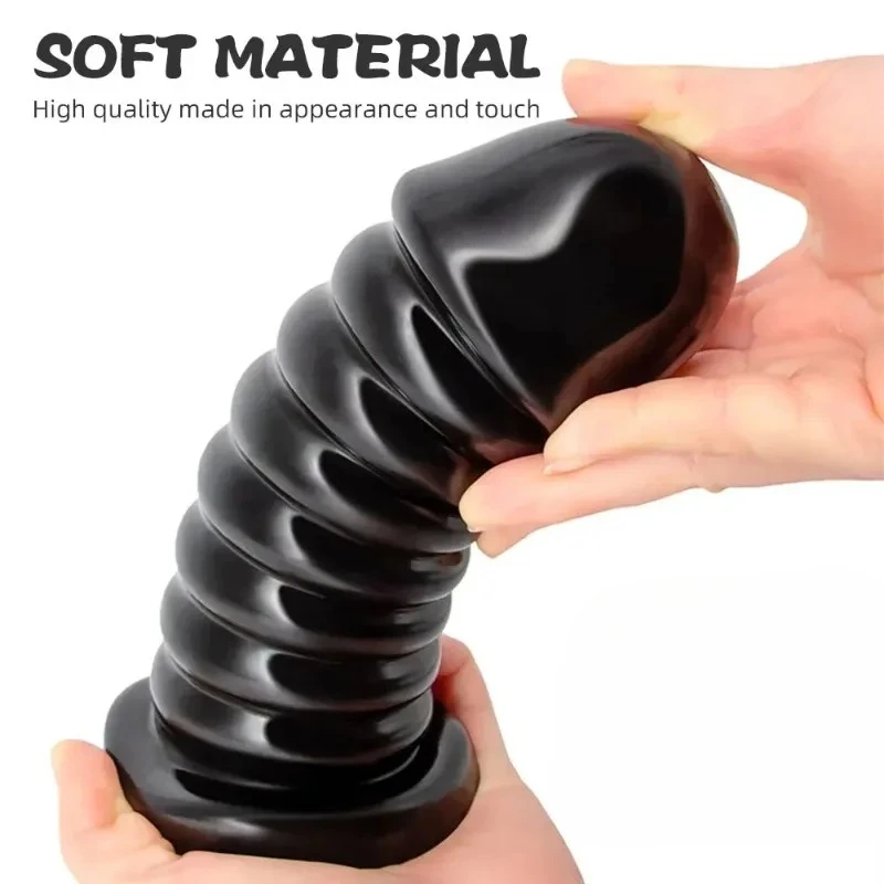 BDSM Giant Anal Plug Dilator Pull Bead Black Dildo Male Prostate Stimulation Female Masturbation Vaginal and Anal Sex Toy Store view 3