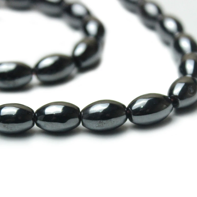 Natural Black Magnetic Hematite Rice Beads For Jewelry Making Strand 15 inch DIY Jewelry Accessorries Loose Spacer Bead Earrings