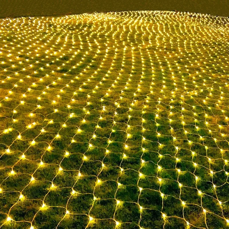 LED Net Lighting String Outdoor EU Plug 220V Christmas Garden Holiday Home Decor Wedding Party Fairy Tree Decoration Waterproof