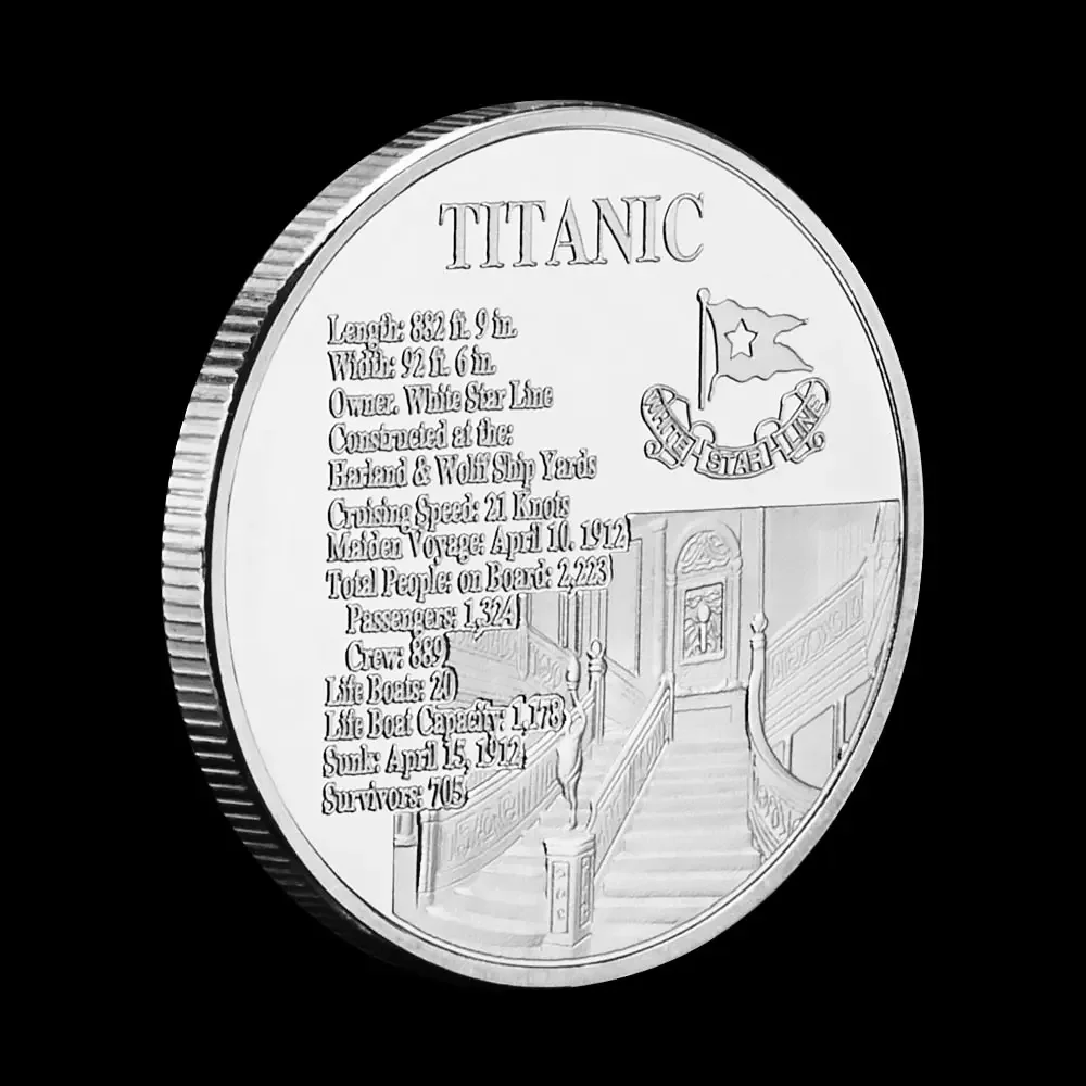 White Star Line Titanic The World's Largest Liner Collectible Gift Silvery Plated Souvenir Coin