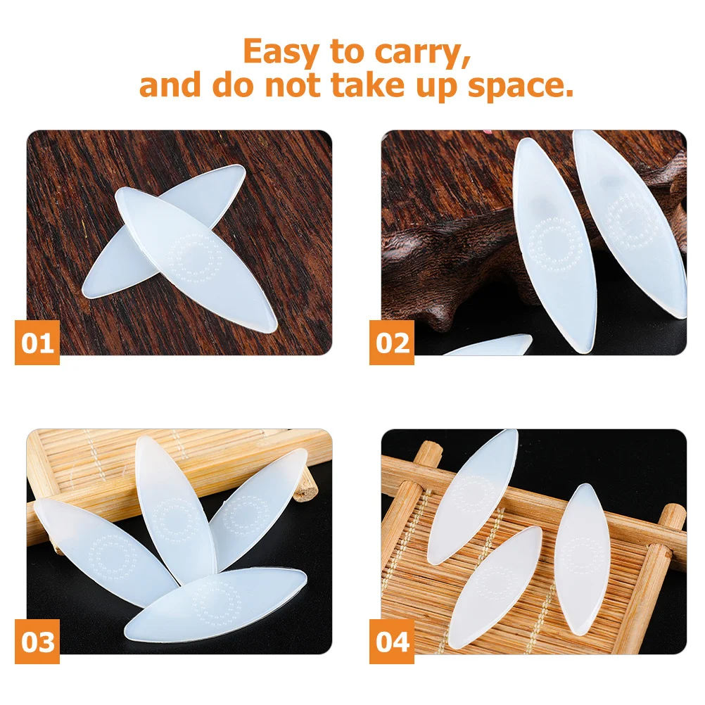 

4Pcs Nylon Liuqin Picks Zhongruan Plectrums Moon-Shaped Lightweight Smooth Surface String Instrument Accessories