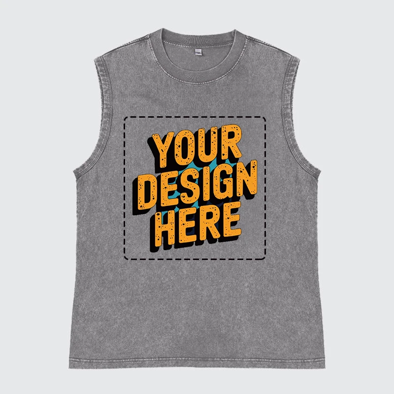 شعار مخصص الوزن الثقيل غسلها المتعثرة الرجال تانك تي شيرت كامل طباعة المتضخم الصالة الرياضية الملابس خمر غسل سترة دون أكمام