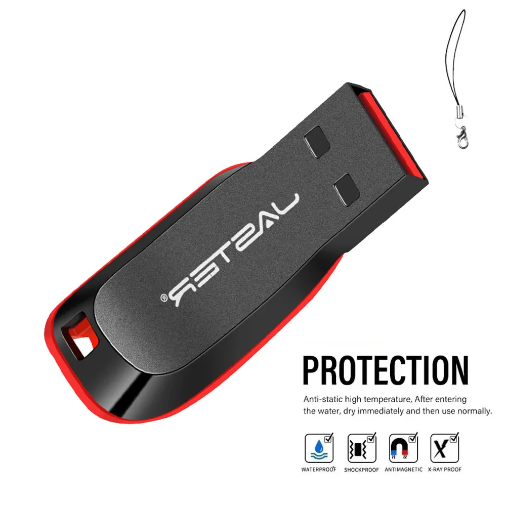 High-capacity Speed USB Flash Drives 2.0 128GB 64GB Black Free Keychain Pen Drive 32GB Storage Memory Stick Mini Business Gift