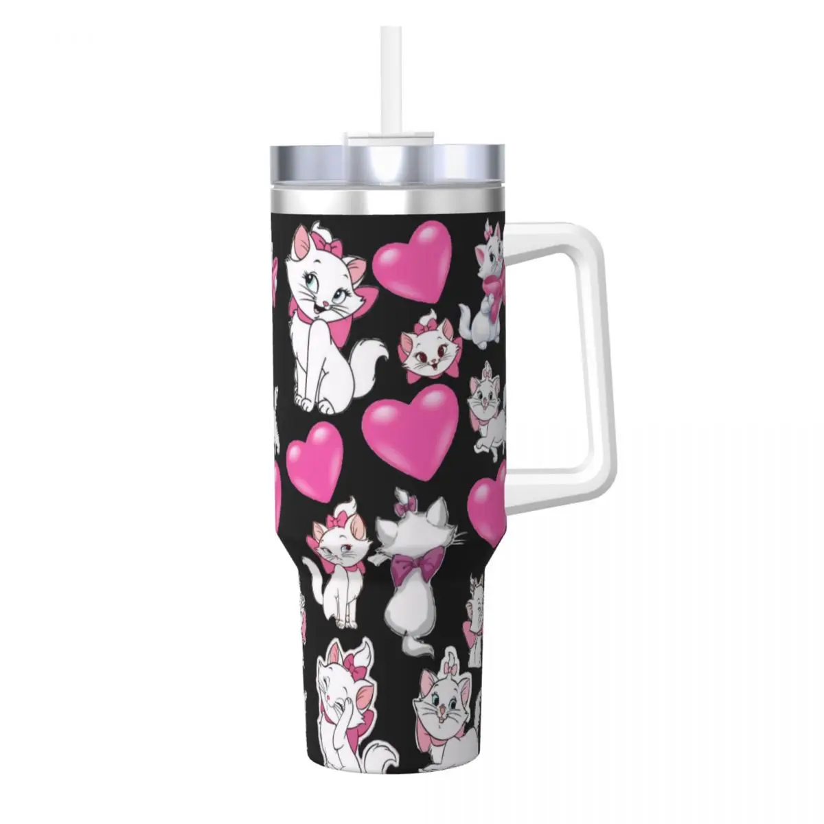 The Aristocats Marie Stainless Steel Tumbler Camping Car Mugs Large Capacity Thermal Mug Leakproof Hot Drinks Tea Water Bottle