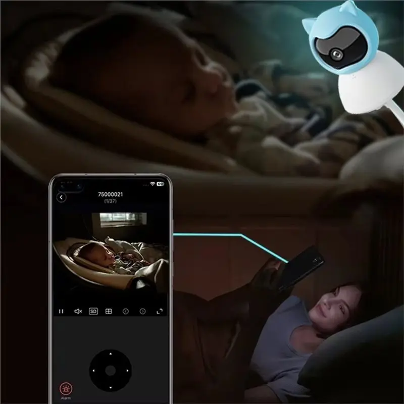 [NEW!X13A】 1Set Indoor Wi-Fi Baby Monitoring Camera And Home Security Device Featuring Two-Way Audio, Motion Detection EU Plug