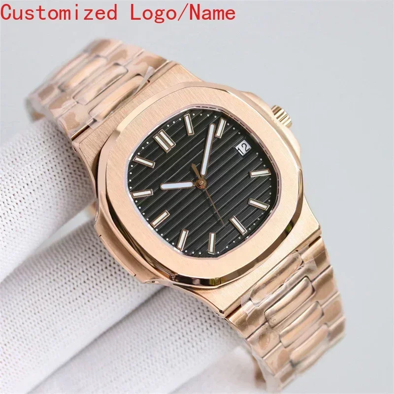 

Luxury Men Luminous Sapphire Automatic Mechanical Watch 904L Stainless Steel Business Rose Gold Black Blue Customized