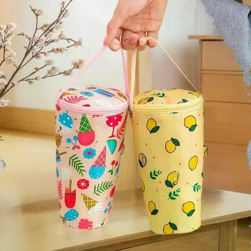 لطيف الكرتون الحليب الشاي حمل حقيبة الحفاظ على الحرارة حقيبة المحمولة كوب معزول غطاء صديقة للبيئة حقيبة يد كوب الملحقات #5