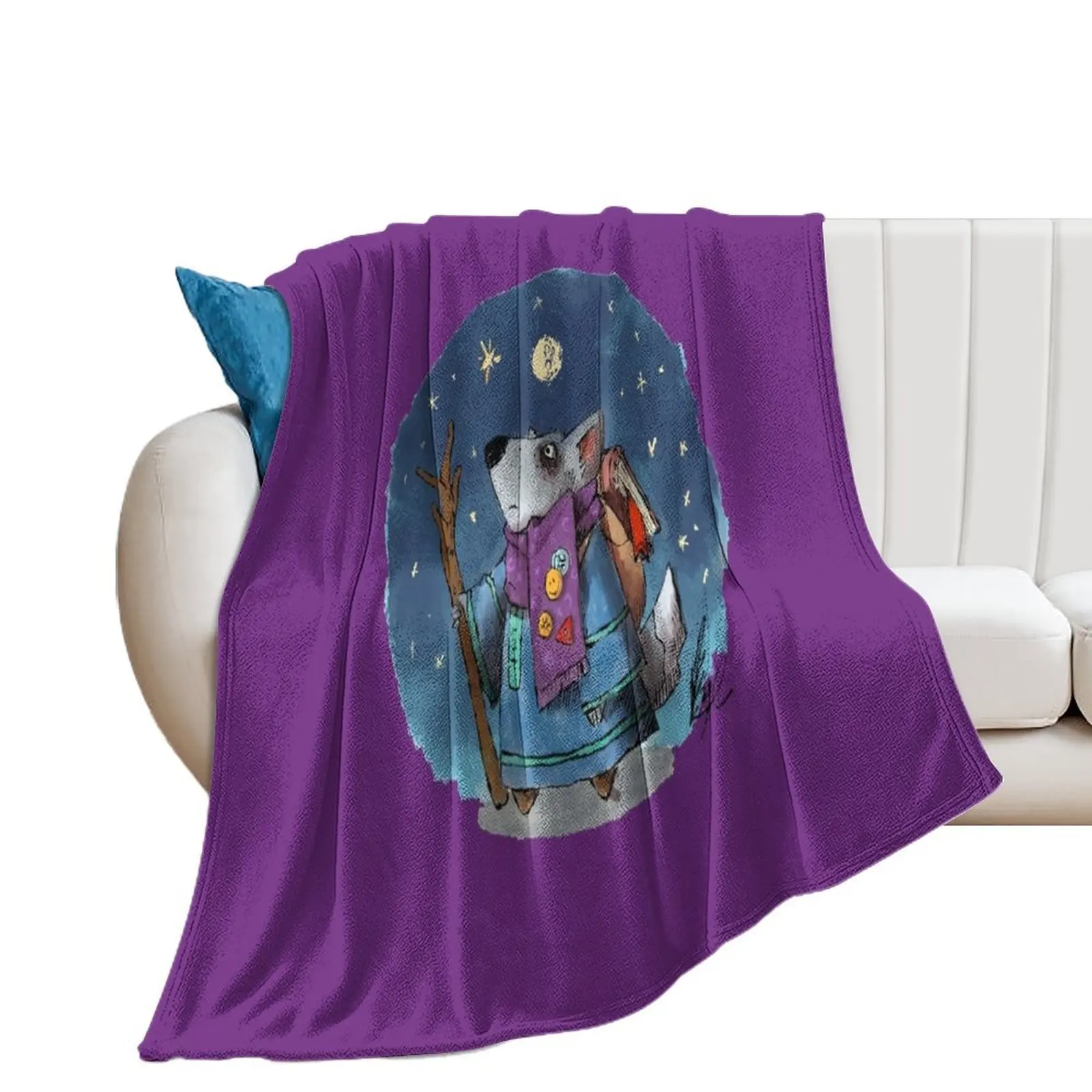 

Cute RPG - The Mage Throw Blanket Heavy Moving Soft Plush Plaid Blankets