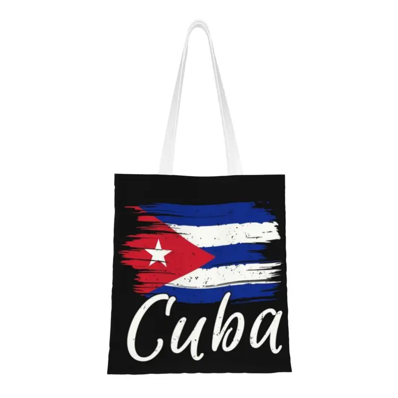 

Kawaii Printing Cuba Cuban Havana Flag Tote Shopping Bags Recycling Canvas Shopper Shoulder Cuban Patriotic Handbag