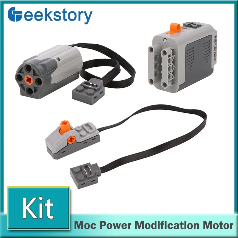 M Motor High-Tech Power Function Parts with AA Battery Box And Current Control Switch Power Group MOC Technology PF Blocks