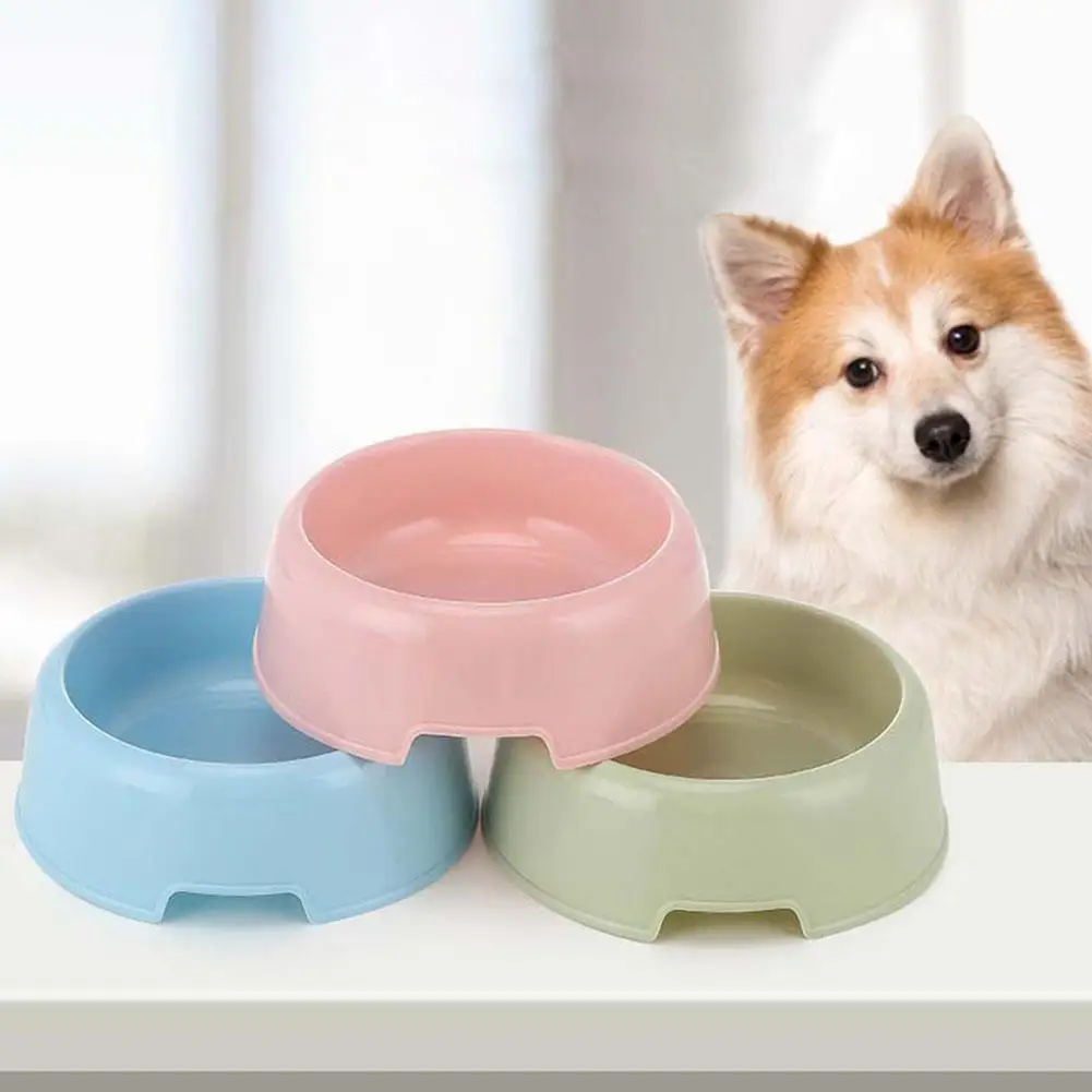 1pcs Cute multi-function candy colored plastic dog feeder supplies feeding bowl puppy water bowl pet cat feeding U4H7