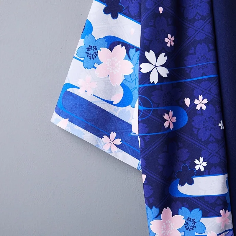 كيمونو سترة الذكور يوكاتا القط طباعة النمط الصيني اليابانية الساموراي معطف Haori التقليدية تأثيري القمم ملابس الصيف #6