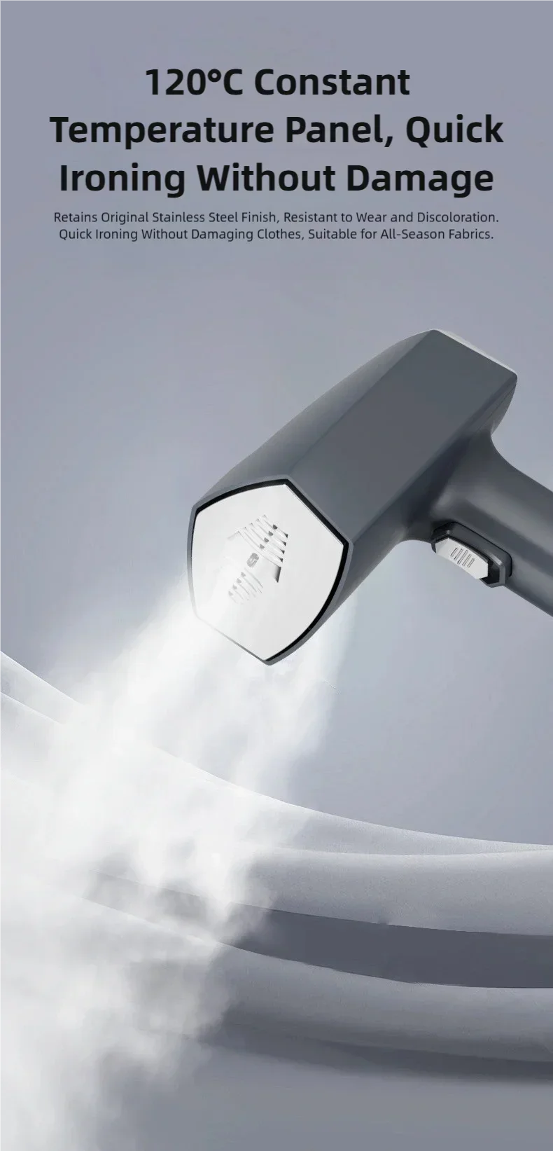 TINSOL 2500W Handdampfbügeleisen, 10 Sekunden Schnellvorheizung, Trocken- und Nassbügeln, Tragbares Bügelgerät für Kleidung – Detail 11