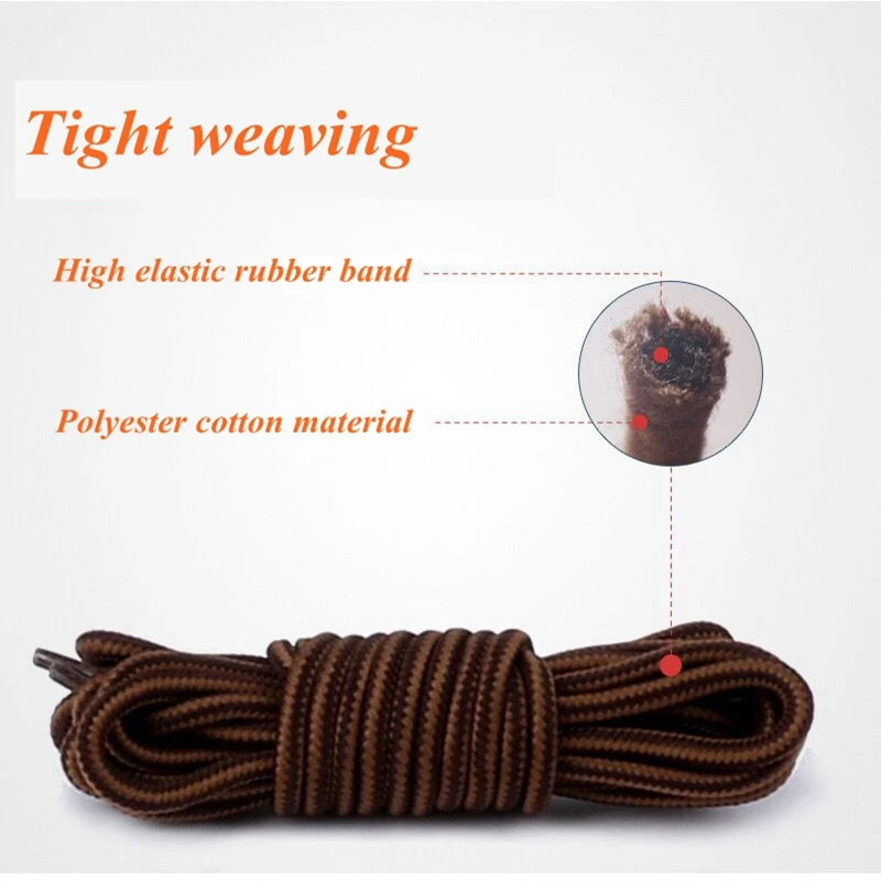 1 Pair Round Shoe Laces For Sneakers Stripe Shoelaces Anti-slip And Wear-resistant Mountain Climbing Sports Shoelace Cotton