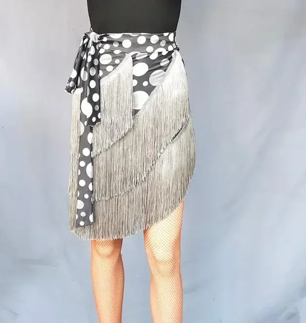 Jupe ronde à imprimé Léopard pour femmes, jupe courte extensible à pampilles, danse latine, tango, salle de Rh, Security ew,