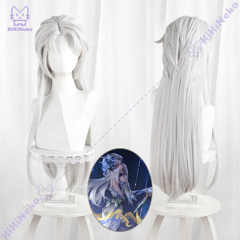 

Game Identity V Geisha Prajna Form Cosplay Wig Silver White Long Cosplay Hair For Comicon Party Adult Women Men