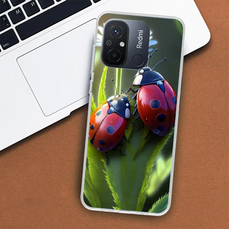 Insect Seven-Star ladybug Phone Case For Xiaomi Redmi 12 12C 10 10C 10A 9T 9C 9A 9 8 8A 7 7A 6 6A K20 K30 K40 Pro S2 Fundas Cove