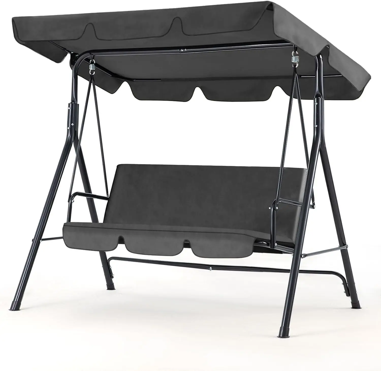 

Patio Swings Outdoor, 3-Seat Glider Porch Bench Swing Clearance with Removable Cushion and Adjustable Shade