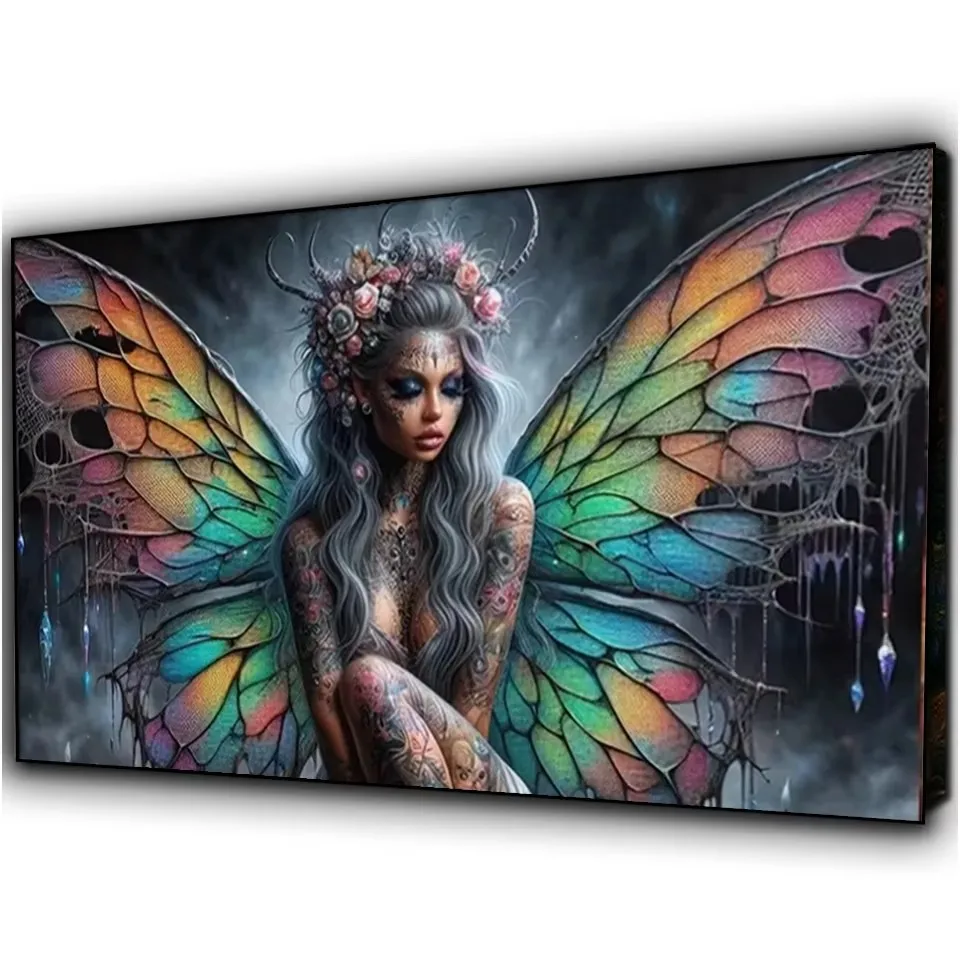 Gothic Mysterious Btterfly Fairy 5D Diy Diamond painting Full Diamond Art Rhinestones Cross Stitch Kits Mosaic Home Decorations