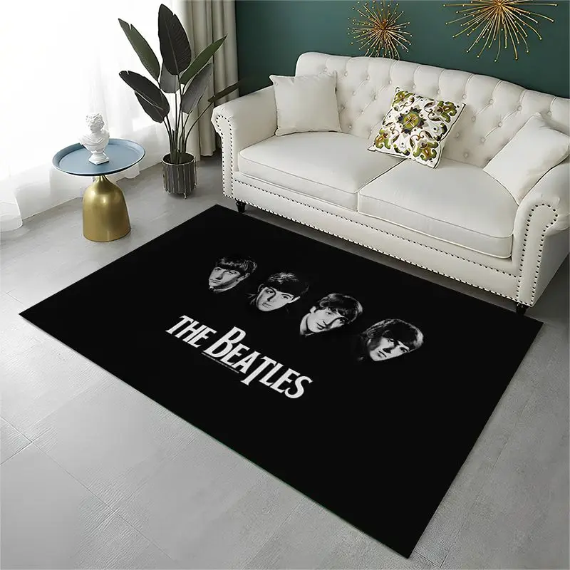 The B-Beatles Rock Band Star Carpet Rug for Playroom Bedroom Living Room Sofa Home Decor,Game Area Rug Non-slip Floor Mat Fest