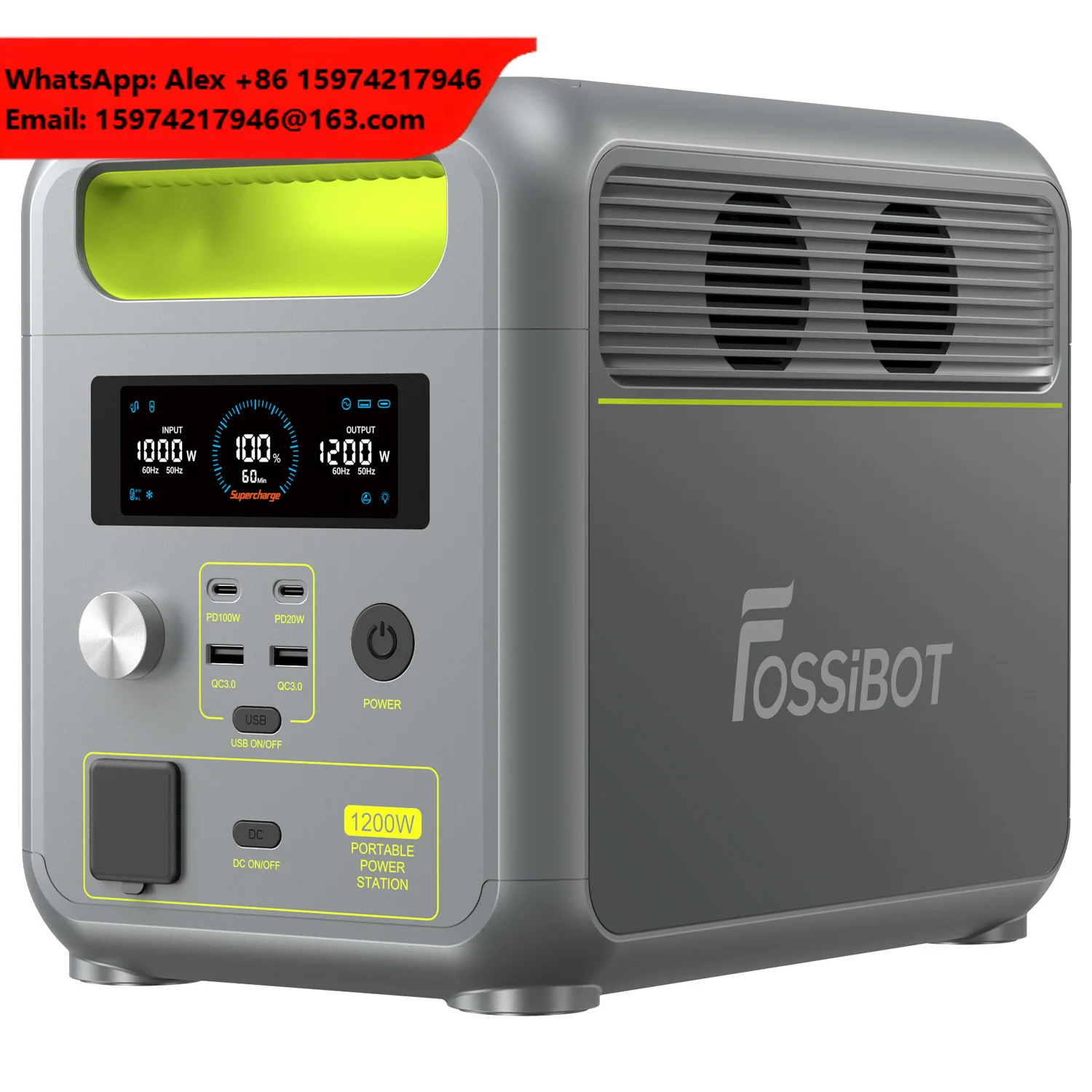 Fossibot Portable Power Station F1200 With 1200W/1024Wh Solar Generator For Home & Outdoor Camping Fast Charging